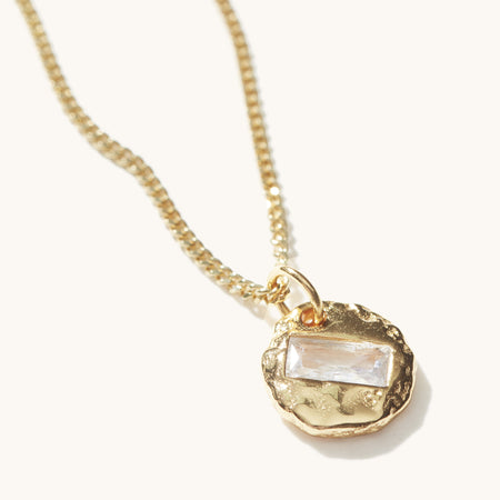 Mini Birthstone Necklace Gold